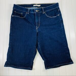 Levi's Dark Wash Bermuda Jean Shorts Sz 30 Stretch